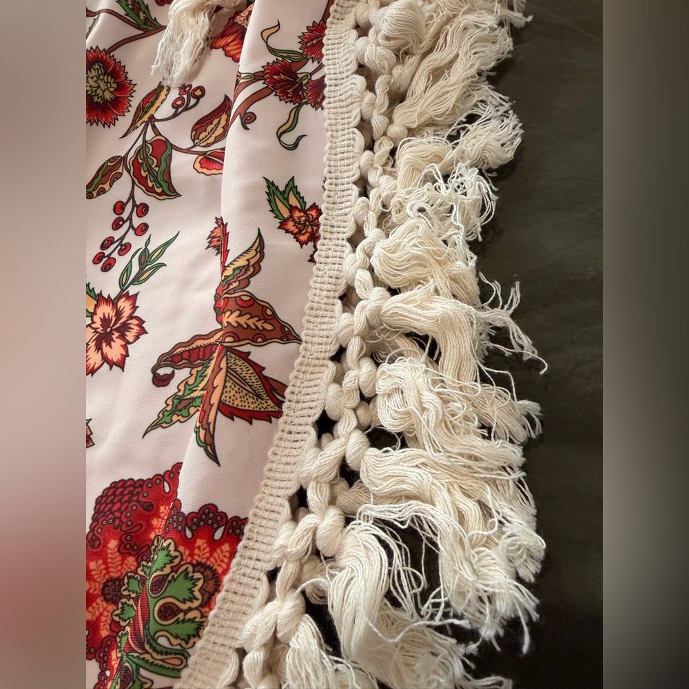 Modlily 2 Piece Floral One-Piece Swimsuit Cream / Red with Wrap Women’s Large - Picture 3 of 9